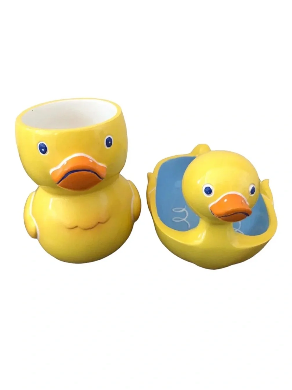 Yellow Duck SOAP DISH & TOOTHBRUSH HOLDER Jenny Jeff Bathroom Vanity Set